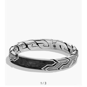 David yurman forged carbon id men bracelet sterling silver